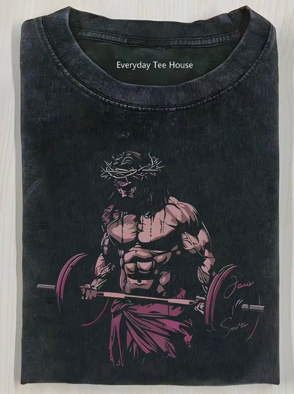 T-shirt with a Jesus wearing a crown of thorns.