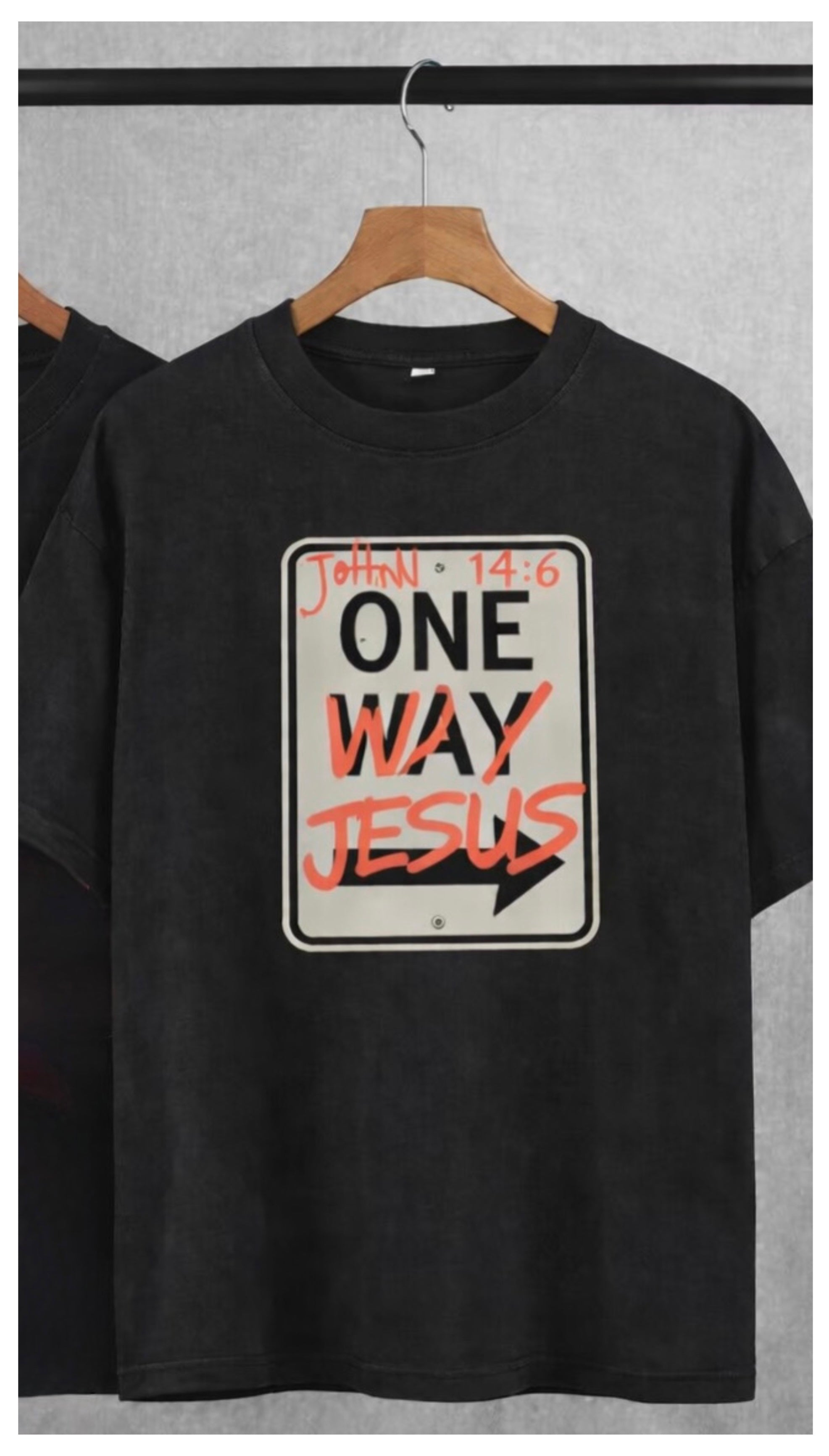 ONE WAY JESUS T-SHIRT (Charcoal Gray)