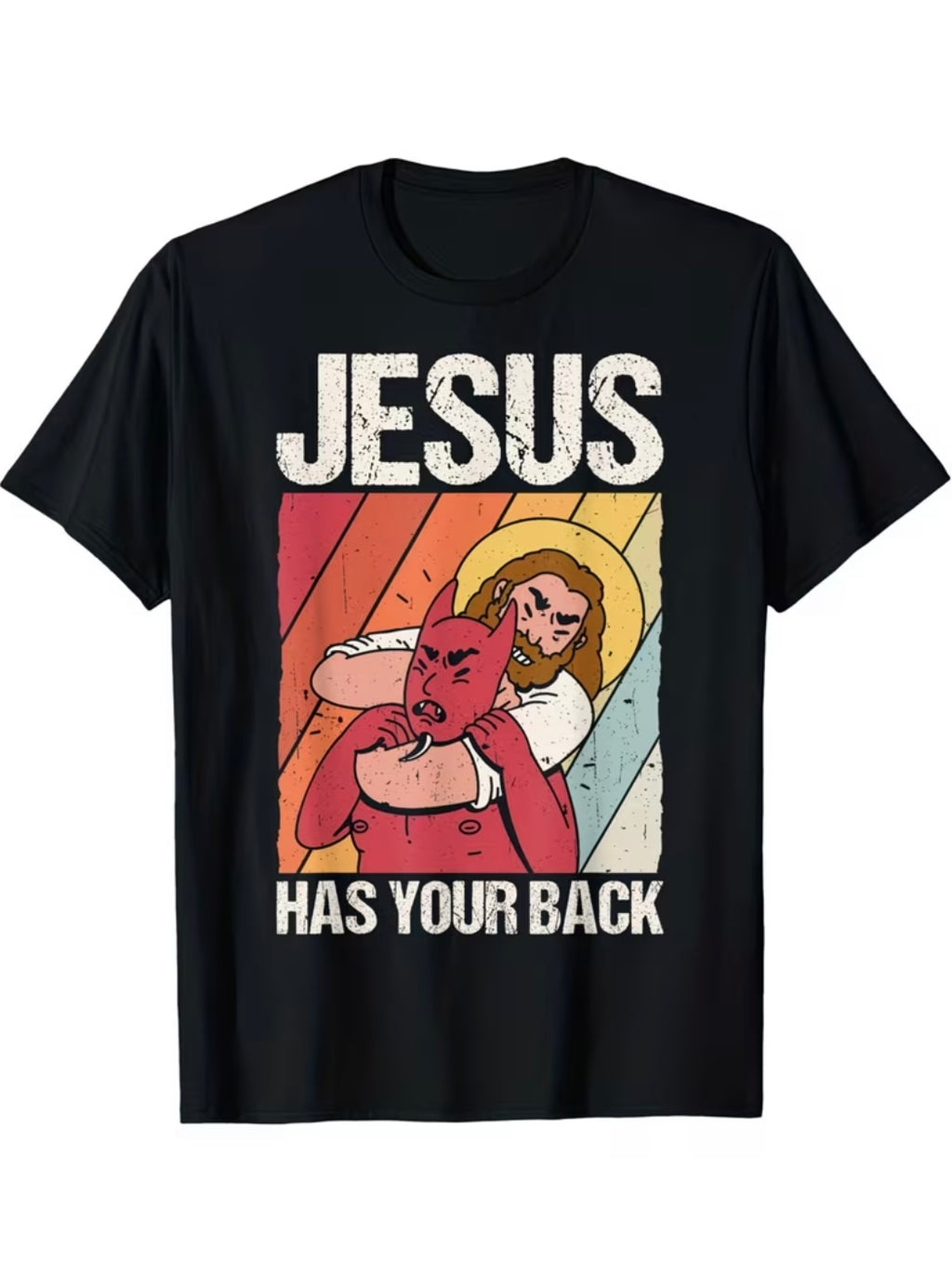 JESUS OVERCOMING THE DEVIL T-SHIRT(: